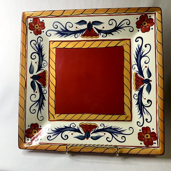 Tabletops Unlimited Italiano Square Dinner Plate 10 1/4 in. - Picture 1 of 3